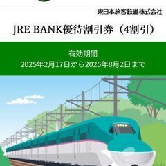 JR東日本 JRE BANK 優待割引券（4割引）