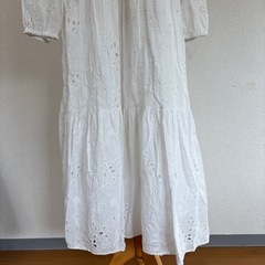 ZARA コットンレースロングワンピースの画像