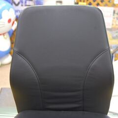 ①NITORI ワークチェア ウィング 幅64×奥行64×高さ88～96cm 黒 レザー調 オフィスチェア OAチェア ブラック ニトリ 札幌市 清田区 平岡の画像