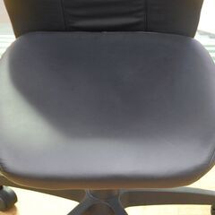 ①NITORI ワークチェア ウィング 幅64×奥行64×高さ88～96cm 黒 レザー調 オフィスチェア OAチェア ブラック ニトリ 札幌市 清田区 平岡の画像