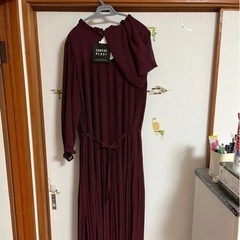 大きいサイズ4L全体的にプリーツワンピース