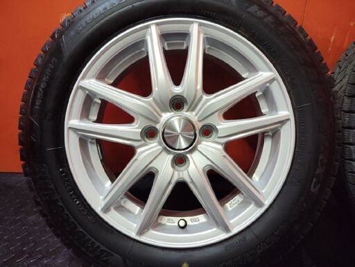 【BS BLIZZAK VRX3 165/65R14】スタッドレス【ECO FORME 14インチ 5.5J4HPCD100+39】21年製 バリ溝 タンク ルーミー パッソ等　(KTN360)