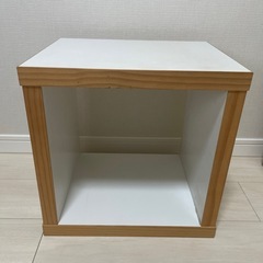 木製　カラーボックス　スツール　ホワイトの画像