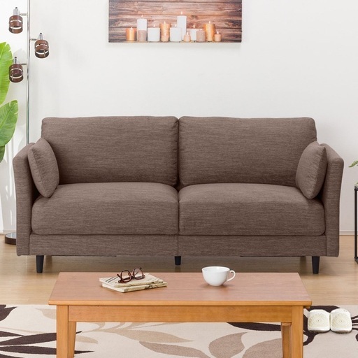 【最終値下】★3人用布張りソファ組立済(ダークモカ色) 49,900円→9,500円