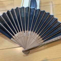 【京の伝統美】麻扇子と麻差し袋◇23cm◆撮影のため開封の画像