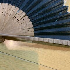 【京の伝統美】麻扇子と麻差し袋◇23cm◆撮影のため開封の画像