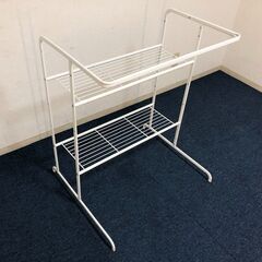 IKEA シェルフユニット RASSLIG ハンガーレール付きホワイト美品 イケア収納棚ラッスリグ　衣類掛け・押し入れ/クローゼット収納の画像