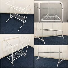 IKEA シェルフユニット RASSLIG ハンガーレール付きホワイト美品 イケア収納棚ラッスリグ　衣類掛け・押し入れ/クローゼット収納の画像
