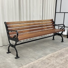 KE-26【新入荷　リサイクル品】ガーデンベンチ　木製×鋳物