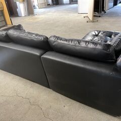 特大】カウチソファー ブラック 2分割可能 クッション付き 人気 早い者