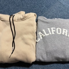 メンズ フード付き パーカー ベージュ グレー 冬服