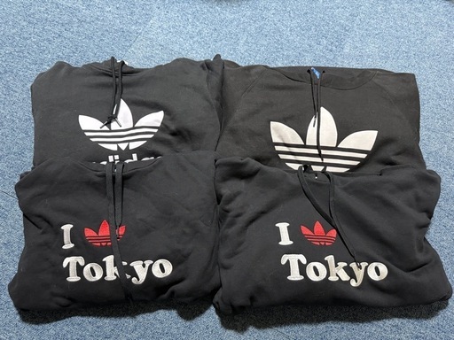 メンズ レディース 子供 adidas パーカーセット ブラック