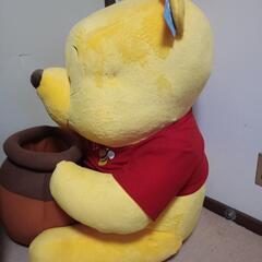 約76cm 特大BIGくまのプーさんぬいぐるみ ハニーポットの画像