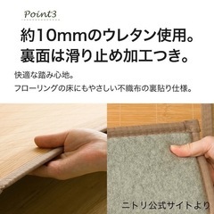 ニトリ　竹ラグ　夏用カーペット　10mmウレタン入り　幅180×奥行 240の画像