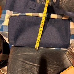 伊勢木綿　バッグ　 ネイビー チェック柄 トートバッグの画像