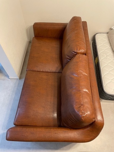 レザーソファー　北欧ソファ 二人掛け