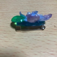 紫陽花の押し花ブローチ　ハンドメイドの画像