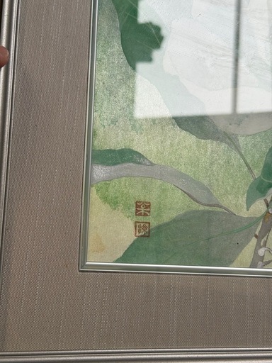 絵画 オンライン 白い花の水彩画 額装済み