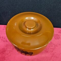 陶器　ふた付き　丸壺 　久松窯謹製　 3号  保存容器 　丸かめ　 漬物容器　サイズ約直径21cm23cm 　ekt3-60g  の画像