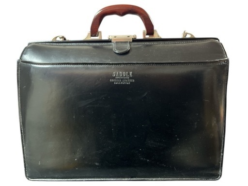 SADDLE サドル　ブラック レザービジネスバッグ　ドクターバッグ　鍵付き SADDLE サドル ブラック レザービジネスバッグ ドクターバッグ