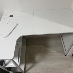 未使用　幅110 左棚ホワイト　デスク ゲーミングデスク ラック...