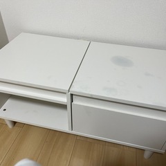 ドレッサー　ローテーブル　収納付き ホワイト/白 