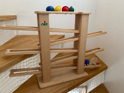nic 木製スロープ おもちゃ nic ニック社 スロープ 送料無料（ビー玉転がし 木製スロープ
