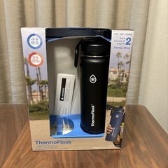 【新品・未使用】Thermo Flasuk サーモフラスク ステンレス製 携帯用魔法瓶　710ml ×1本 ブラック　水筒　マグボトル　コストコ　Costco の画像