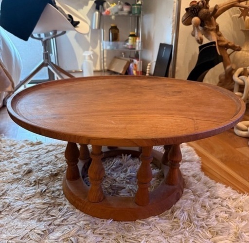 1点もの木材円形座卓