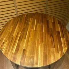 【美品】5/18午前中引取り優先。IKEA丸テーブル, アカシア材, 80 cmの画像