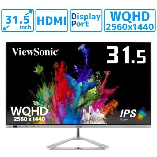 ViewSonic 31.5インチ WQHD 2K モニター VX3276-2K-MHD ゲーミングモニター 中古