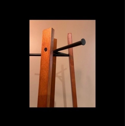 ウォルナット材木製スリムハンガーラック