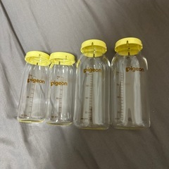 Pigeon 産院用　哺乳瓶　フタ4個未使用　ガラス瓶200ml...