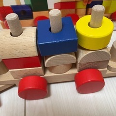 木製おもちゃ　ワニさんの汽車つみき　知育玩具　エドインターの画像