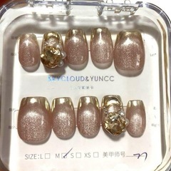 ネイルチップ　マグネットネイル　ピンク　ラメ