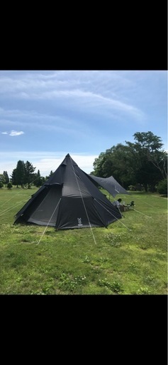 DODワンポールテントL 黒　専用グランドシート付けます。 ワンポールテントL（ブラック） T8-200-BK - DOD（ディーオー