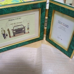 ツインフレーム 写真立て クラシック エメラルド 新品未使用 フ...