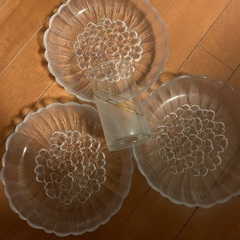 おしゃれ　昭和レトロ　アンティーク　花柄　ガラス　食器
