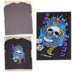 EMPYRE 半袖茶Tシャツ XL 骸骨 スカル 頭蓋骨 ドラゴン 龍 プリントの画像