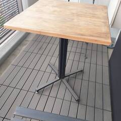 天然木カフェテーブル 60cm×60cm 