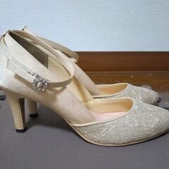 Le Chione ビジューバックルストラップパンプス(24.5cm)の画像