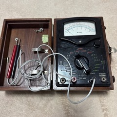 アナログテスター　木製ケース付き　レトロ　訳あり