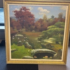 油絵　大型絵画　日本庭園　の画像