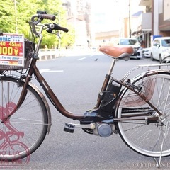 美品　電動アシスト自転車　パナソニック12AH　茶色　