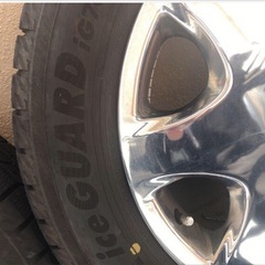 スタッドレスタイヤ　30セルシオ純正メッキホイール　ほぼタイヤ新品 225/55R17の画像
