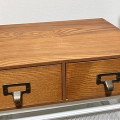 木製引き出し小物入れ ナチュラルウッド　(裏に色落ちあり)