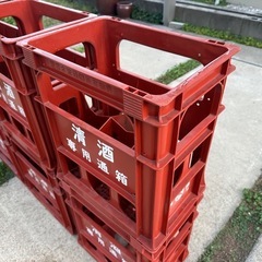 【追加5ケース出品いたします】【小分け可能】一升瓶 6本用空箱 プラケース コンテナ・椅子・踏み台 ★5ケースの画像