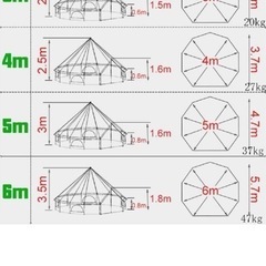 D&R フォーシーズン防水通気コットンベルテント ワンポールテント　キャンプ用　5mの画像