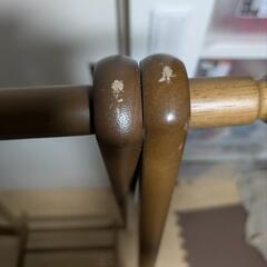（無料にしました）木製ハンガーラック 75×45×147.8cm ブラウン 棚付きの画像