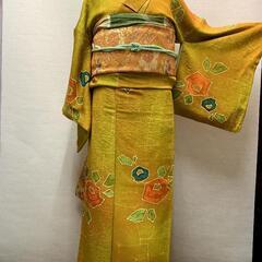 訪問着ぷちレンタル¥1,880　黄土金大角ツバキ